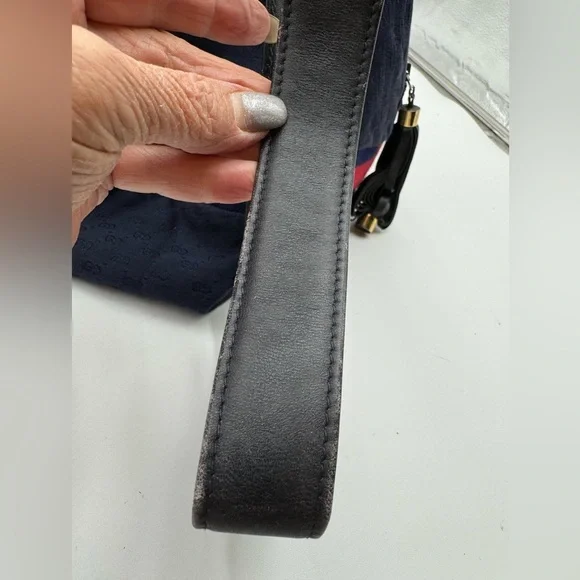 Gucci-Authentic-Vintage Micro G Denim Canvas Bubble Bag w Pouch -Rare UNICORN!! - Picture 11 of 14